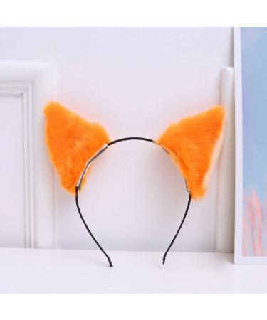 Lurrose Fox Ears Headband - Cute Plush Animal Hair Band for Kids, Girls & Women - Birthday Party Cosplay Accessory (Orange) - Buy Online on GoSupps.com