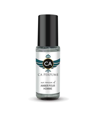 CA Perfume Impression of Amber Pour Homme Intense For Men Replica Fragrance Body Oil Dupes Alcohol-Free Essential Aromatherapy Sample Travel Size Concentrated Long Lasting Roll-On 0.14 Fl Oz/4ml-X1