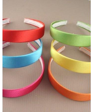Aliceband - Brightly Coloured Plain 2.5cm Wide Satin Headband Alice Band Green  - Buy Online on GoSupps.com
