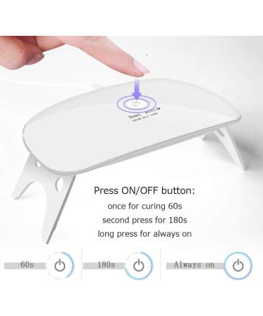 Portable UV LED Nail Dryer Mini Gel Lamp 6w (White) - Fast Curing Light for Gel Polish - Buy Online on GoSupps.com