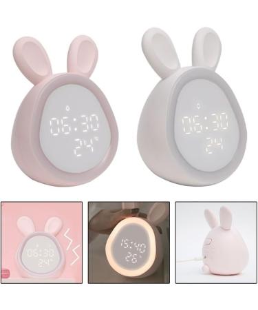 Heibteny Kinder Lichtwecker Cute Rabbit Alarm Clock for Kids with Night Light | Best Children's Alarm Clock for Girls (White) - Buy Online on GoSupps.com