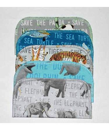 Save The Animals 2 Ply Printed Flannel 8x8 Inches Set of 5 - Buy Online on GoSupps.com