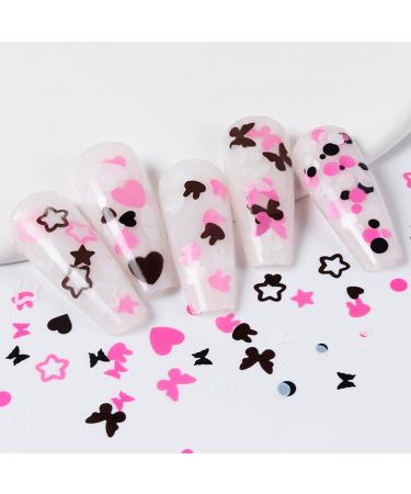 Heart Star Round Nail Art Glitter Flakes Sequins for Mani Beauty Makeup Face Body Art Decoration Style 1 - Buy Online on GoSupps.com
