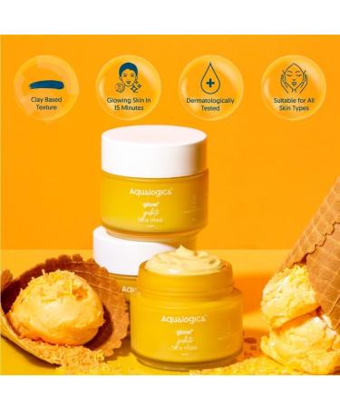  Aqualogica Aqualogica Glow+ Gelato Face Pack for Brightening Evens Skin Tone and Reduces Dark Spots with Papaya and Vitamin C - 100g - Buy Online on GoSupps.com