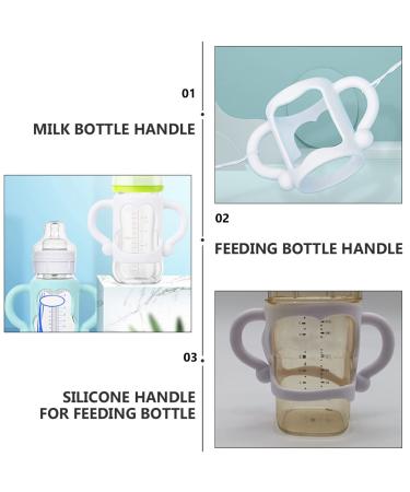 Toddmomy Infant Feeding Bottle Holder - 2pcs Silicone Handle for Standard Baby Bottles (White) - Buy Online on GoSupps.com