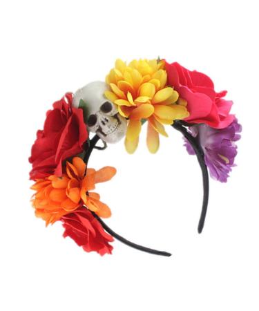 Buy Lurrose Day of the Dead Skull Headband - Halloween Mexican Crown Rose Hair Accessories for Women & Girls | Fast International Shipping - Buy Online on GoSupps.com