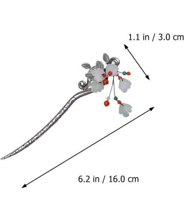 STOBOK 1pc Leaf Flower Metal Hair Stick Vintage Hair Forks Vintage Hair Accessories Vintage Hair Chopstick Chignon Pin Japanese Hair Accessories Hair Cape China Agate Women's Alloy - Buy Online on GoSupps.com