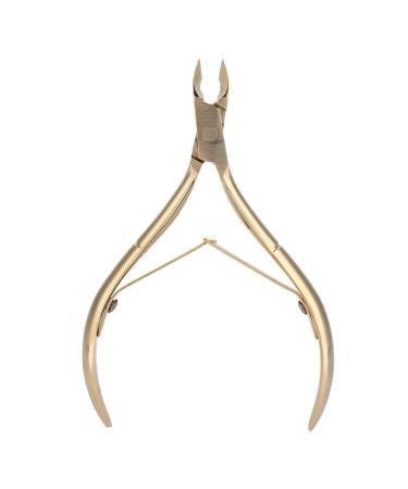 Stainless Steel Nail Cuticle Nipper Clipper Harder Skin Scissor Nail Manicure Tool Gold Flexible Control Toenail Pliers Suitable for Home Nail Salon Use