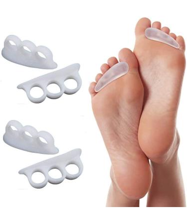 4x Silicone Gel Toe Separator Hallux Valgus Toe Stretcher Premium Forefoot Pad
