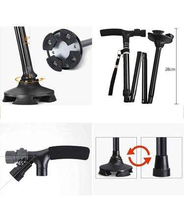 Canes Solid Wood Walking Stick Walking Stick for rollator Folding Walking Stick Canes -Leg Base Adjusted Height-Telescopic Disability Medical Aid Elderly Crutches Aluminum Anti-Skid Walker with - Buy Online on GoSupps.com