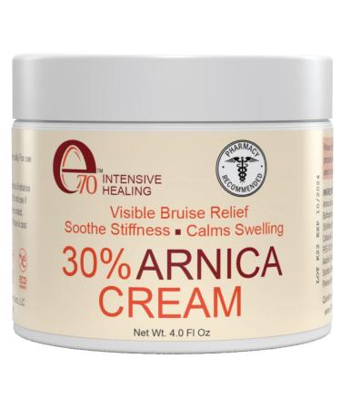 e70 30% Arnica Cream for Visible Bruise Relief soothes Stiffness Calms Swelling Advanced Formula for Thin Skin Including: Vitamins A B D E K L-Arginine Hyaluronic Acid & More