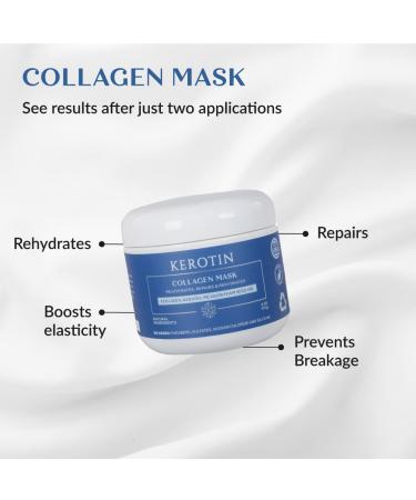 Kerotin Collagen Hair Mask Treatment - Restores, Moisturizes, and Repairs Damaged Hair - Keratin Protein Infused for Deep Conditioning - Paraben and Sulfate-Free - Made in the USA - Buy Online on GoSupps.com