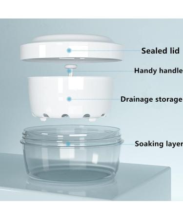 Lomso Portable Cleaning Box for Braces - Denture Storage & Immersion with Sieve (Purple) - International Shipping Available - Buy Online on GoSupps.com