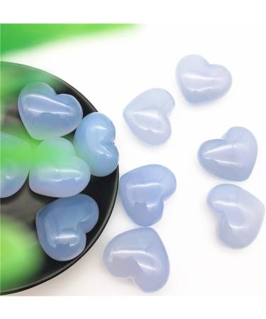 Saturey 1 Pack Natural Large Blue Chalcedony Heart Crystal Gem Meditation Treatment Suitable for Home - Buy Online on GoSupps.com