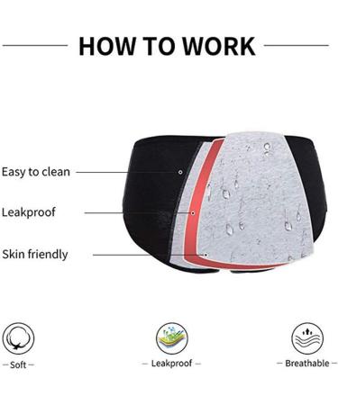 Anntry Big Girl's Protective Menstrual Period Panties - Breathable Leakproof Briefs for Teens and Women - 5 Pack Black M - Must Wear with Pad or Tampon - Buy Online on GoSupps.com