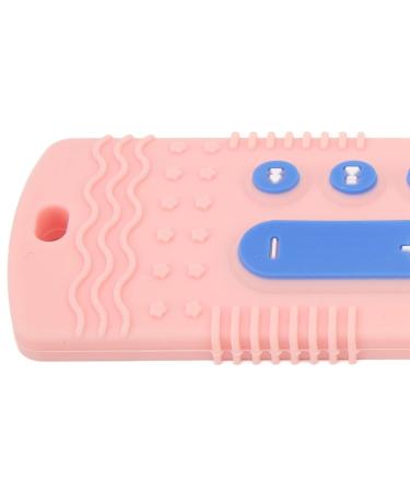 Silicone Teether Baby Teething Toy - Soft TV Remote Control Shape with Rich Color Textured Buttons in Pink - Buy Online on GoSupps.com