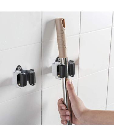 Broom Gripper Mop Holder Wall Mount 6 Pack - Ideal for Garden Garage - Fits up to 1.45 Inch - Black - Buy Online on GoSupps.com