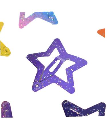 12pcs Colorful Glitter Star Hair Clips - Slip Metal Clasp Pentagram Clips 2.5 cm - International Shipping - Buy Online on GoSupps.com