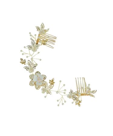 DOITOOL Tiara Bridal Headbands Wedding Hair Combs Hair Accessories for Flower Girls Wedding Headpiece Wedding Hair Clips Prom Hairpin Bride