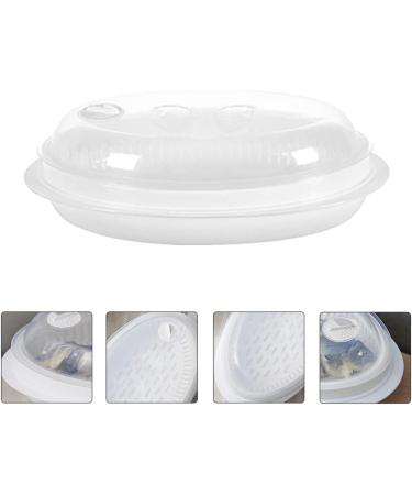 Alipis 2 Pcs Steamer Microwave Steamed Plate Food Containers with Lids Dumpling Kitchen Sundries Microwave Steaming Dish Container with Lid Food Grade Pp Steamed Fish Pot With Cover White Whitex2pcs 32.7x18.6cmx2pcs - Buy Online on GoSupps.com