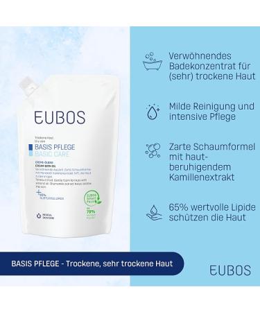 Eubos Creme Oil Bath 400ml | Hydrating Bathing Concentrate for Dry Skin | Dermatologically Tested | Includes Advantage Storage Bag - Buy Online on GoSupps.com