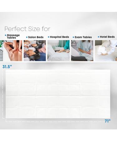 SOTAR Disposable Massage Table-Bed Sheets - 90 Count, Waterproof & Non-Woven Sanitary Flat Sheets for Home, Salon, Spa, Medical Exam Tables, Tattoo Parlors - 31.5x71 White - Buy Online on GoSupps.com