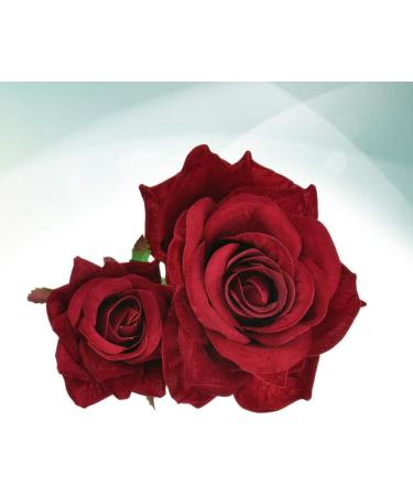 SOLUSTRE Flower Hairpin Rose Hair Clip Elegant Flower Bobby Pin Women Rose Flower Hair Accessories for Ladies Girls Valentines Day Decoration Wine Red - Buy Online on GoSupps.com