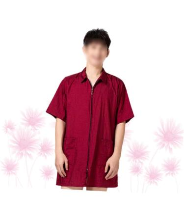 TEHAUX Dog Grooming Smocks Clothes Hair Barber Vest Hair Salon Gown Shirt Jacket Professional Barber Cape Zipper Hairdressing Cape Work Overalls Nursing Gown Woman Red Suspenders Hair Dye - Buy Online on GoSupps.com