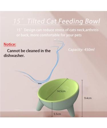 Cat Bowls Tilted Raised Cat Feeding Bowls Elevated Cat Food Water Bowl Kittens Dishes 15 Inclined Angle Cat Feeder 2PCS(Yellow+Green) 2PCS Yellow+Green - Buy Online on GoSupps.com