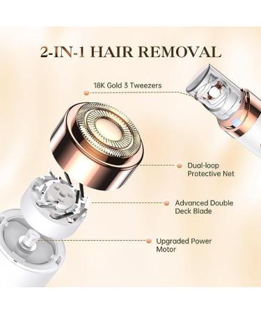 Wireless Facial & Body Epilator for Women - Painless Mini Epilator with LED Light for Intimate Areas | Luxury White-Purple Design - Buy Online on GoSupps.com