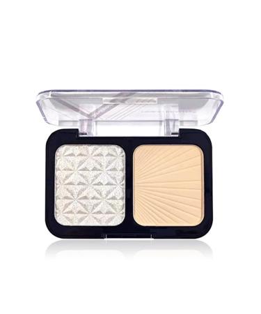 Highlighter makeup palette highlighter and setting powder set long lasting glitter facial makeup highlighter powder matte makeup powder (02#) 02# 0.04 Ounce (Pack of 1)