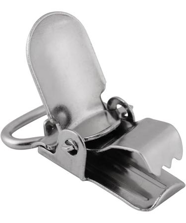Buy Silver Metal Trousers Clips & Baby Pacifier Strap Snap Lock - Bed Sheet Mounting Clips for Pacifier Holders & Bibs (25mm/0.98in) - International Shipping Available - Buy Online on GoSupps.com