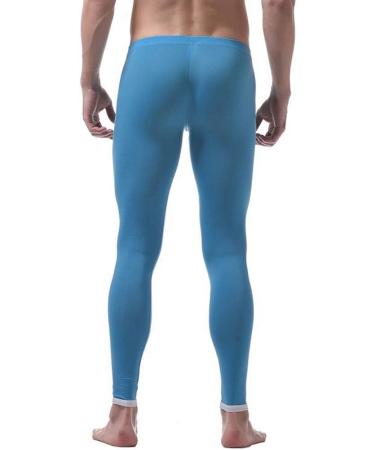 K-Men Men's Ice Silk Low Rise Slim Legging Pant Mesh Long Trousers - Small Blue - Buy Online on GoSupps.com