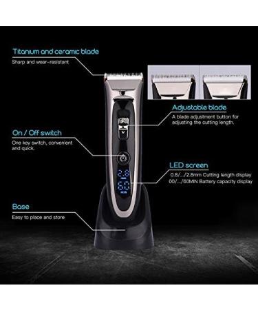 Professional Rechargeable Digital Hair Trimmer for Men - Cordless Hair Clipper with Adjustable Ceramic Blade | International Shipping Available - Buy Online on GoSupps.com