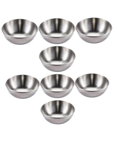 Milisten 8pcs Silver Sauce Dish Dip Stainless Steel Dish Dessert Trays Serving Dishe Prep Dishes for Cooking Condiment Sauce Cups Sauce Bowl Spices Stainless Steel Sauce Dishes Mini Bracket 9x9cm Silver