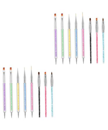 Beaupretty 2 Sets Nail Pen nail art liner brush nails kits nail tech accessories 2- way dotting pens Wear- resistant nail art pen nail painting tools nail tools function pen household 3d abs