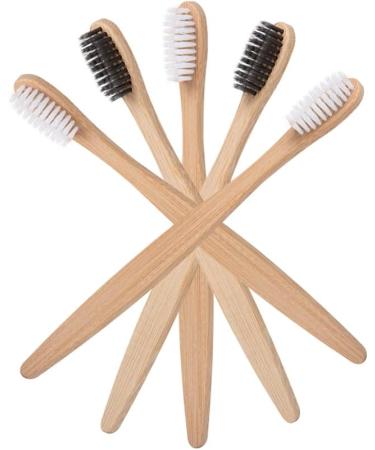 Eco-Friendly Bamboo Toothbrush Set | 5 Degradable Charcoal Brushes - BPA-Free & Environmentally Safe - Buy Online on GoSupps.com