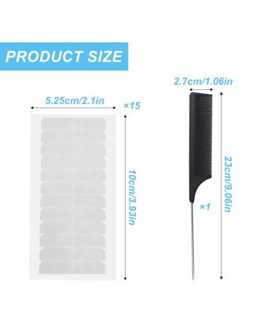 180 Pieces Hair Extension Tape Tabs Double Sided Replacement Tape for Hair Extensions Double Sided Extension Tapes Tape Extension Replacement Tape with Rat Tail Comb White (White) - Buy Online on GoSupps.com