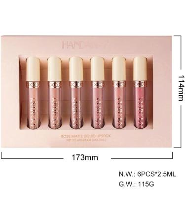 Beteligir 6Pcs Matte Liquid Lipstick Set 6 Nude Colors Matte liquid Long-Lasting Non-Stick Cup Not Fade Waterproof Lip Gloss Set for Women Makeup (B) - Buy Online on GoSupps.com