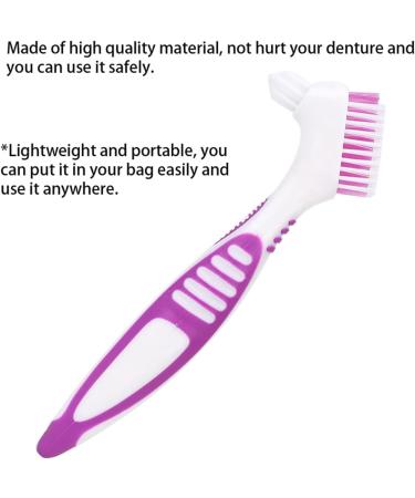 Denture Cleaning Brush Set - Double Sided Toothbrush for Oral Care & Plaque Removal - 2pcs False Teeth Brushes for Men and Women - Buy Online on GoSupps.com