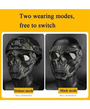 Skull Horror Helmet Mask - Full Face Airsoft Mask with Goggles for Halloween & Paintball Games - Buy Online on GoSupps.com