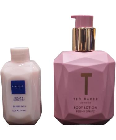 Ted peony spritz body lotion 250ml with Travel size Violet & Bergamot bubble bath 100ml - Buy Online on GoSupps.com