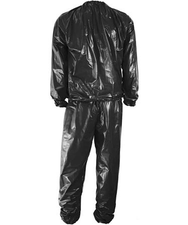 XX-Large Black Heavy Duty Sauna Suit for Men and Women - Weight Loss, Exercise, Slimming, Gym Fitness, Anti-Rip Sweat Suit - Buy Online on GoSupps.com