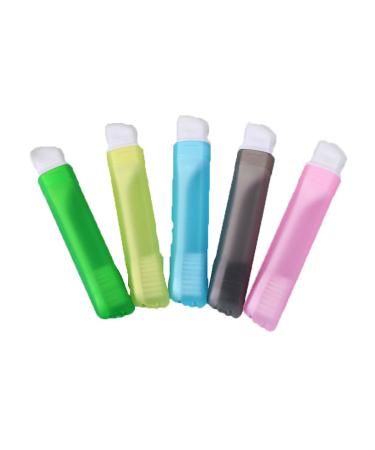 Digjobk toothbrush cup 5PCs Portable Folding Folding Toothbrush Plastic Durable Mini Outdoor Camping Travel Soft Folding Toothbrush Random
