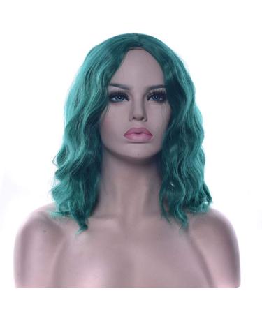 LFMDJF Black To Gray Wigs Curly Short Synthetic Hair Party Hair Black Blonde Pink Brown Wig Hairpiece for Women 12inches 2T6319 BD