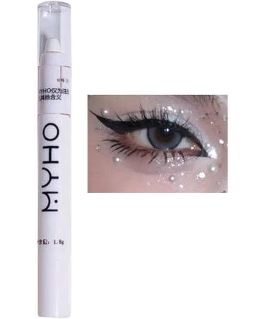 Eye Brightener Stick Waterproof Eye Highlighter Brightener Stick Cosmetics Eye Brightener Shade Eyeshadow Sticks for Eyes Eye Highlighter Brightener Stick Lying Silkworm for Women 02#pearl White - Buy Online on GoSupps.com