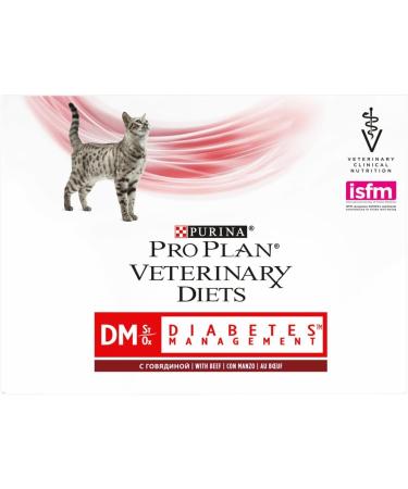 PURINA PPVD Feline DM Beef Pouch Cat Food 10 x 85 g - Buy Online on GoSupps.com