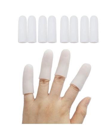 Finger Protectors Finger Caps Silicone Fingertips Protection - Gel Finger Cots Great for Trigger Finger, Finger Arthritis, Finger Cracking and Other Finger Pain Relief Small-8pcs