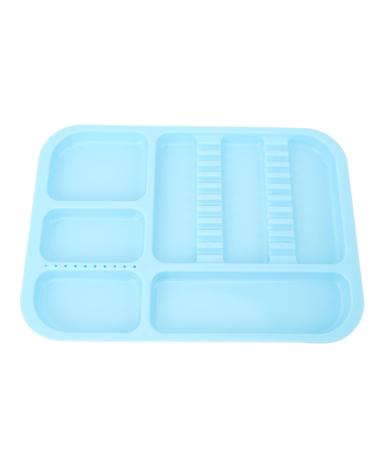 Shared tray for oral instruments plastic tray for oral instruments blue versatile organized storage and removal