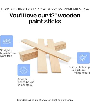 12 Inch Paint Sticks Box of 25 Hardwood Paint Stirrers Wood Mixing Paddles for Epoxy or Resin Garden or Library Markers by Woodpeckers 12 inch Pack of 25 - Buy Online on GoSupps.com